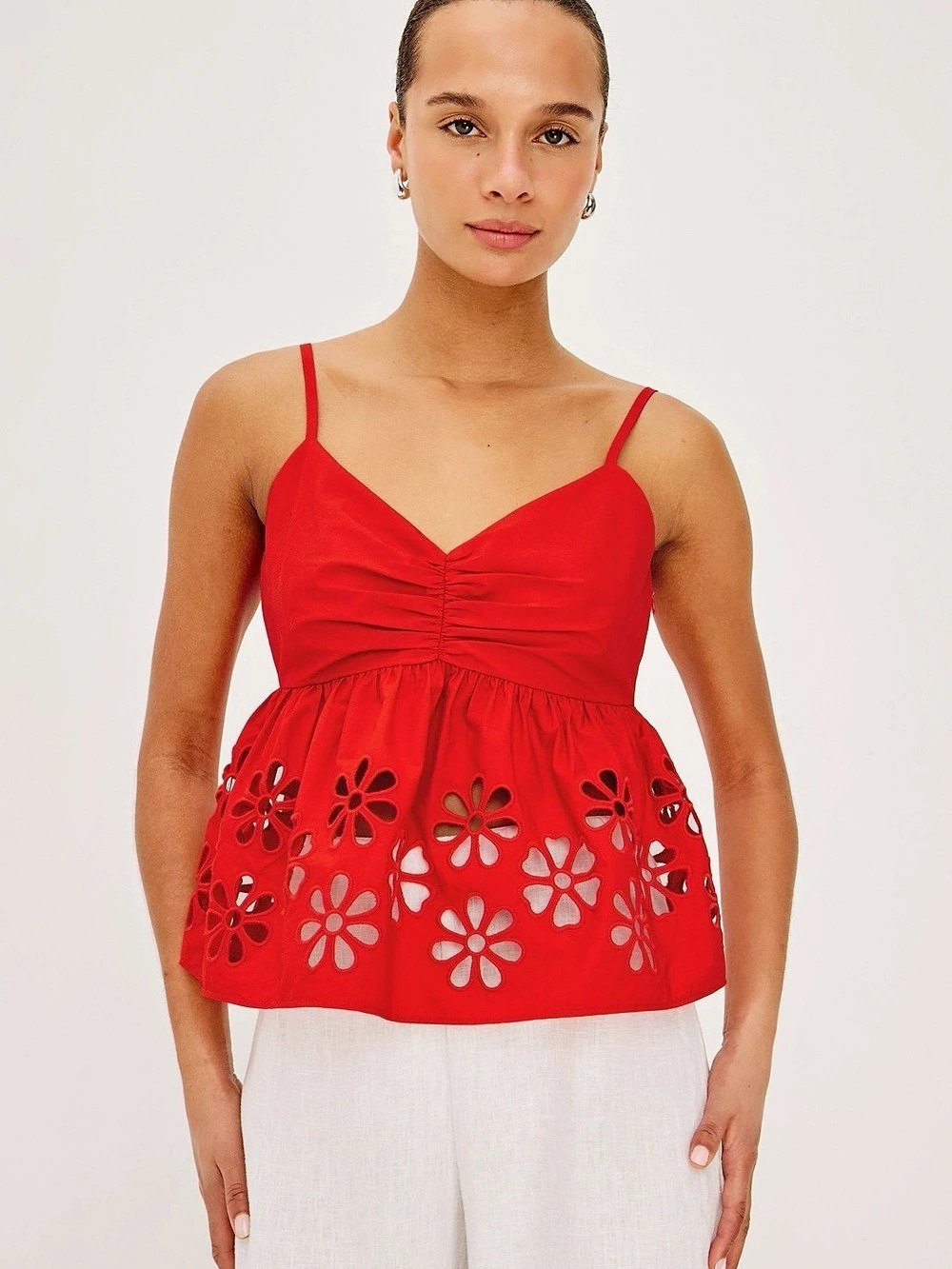 Rails Meru Top Cutout Floral Cami Red XS NWT - Picture 3 of 8